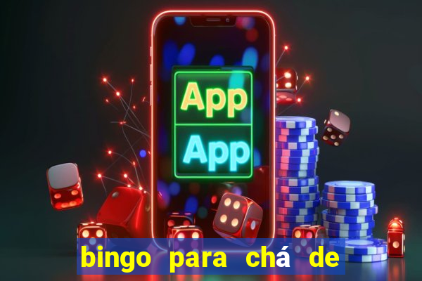 bingo para chá de bebê para imprimir grátis